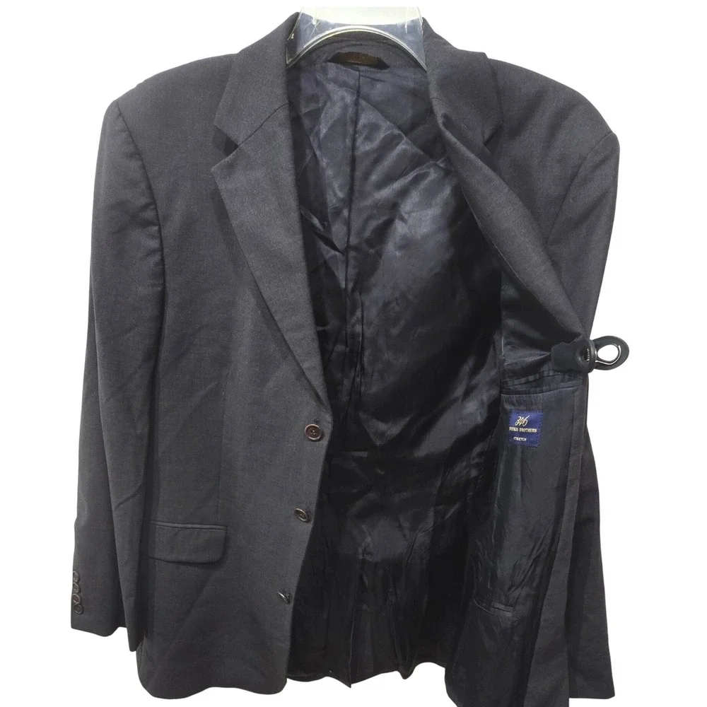 Brooks Brothers 346 Mens 42 REG Wool Stretch 3 Button Blazer Sport Coat Charcoal